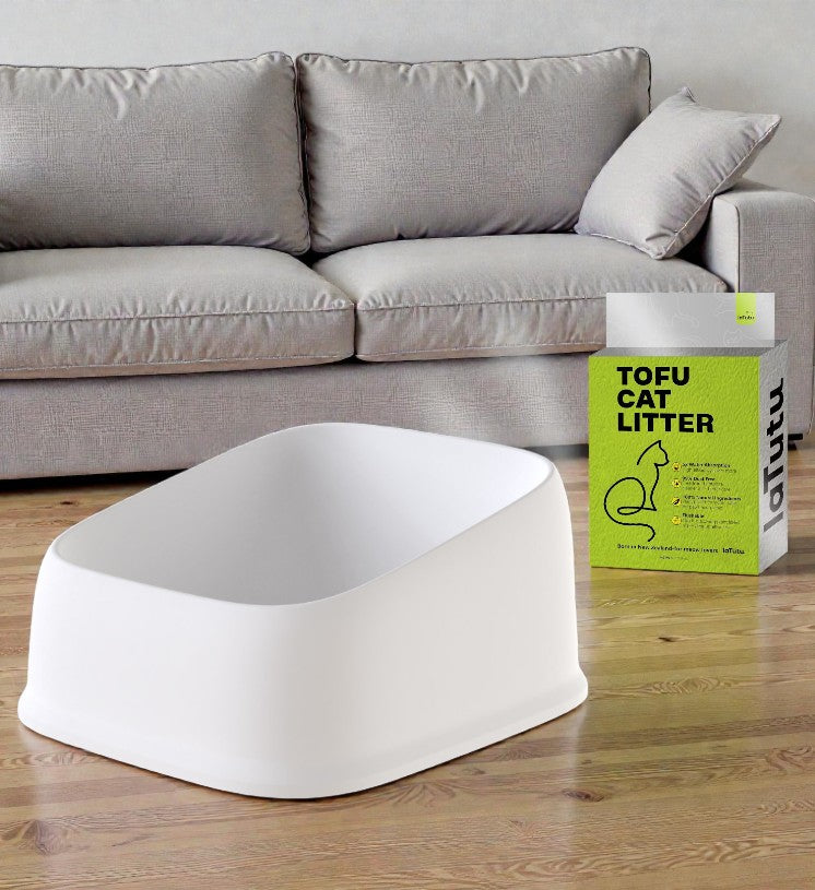 Latutu Sturdy XL Double-Layer Cat Litter Box, Spacious & Smooth surfaces fo Easy Clean