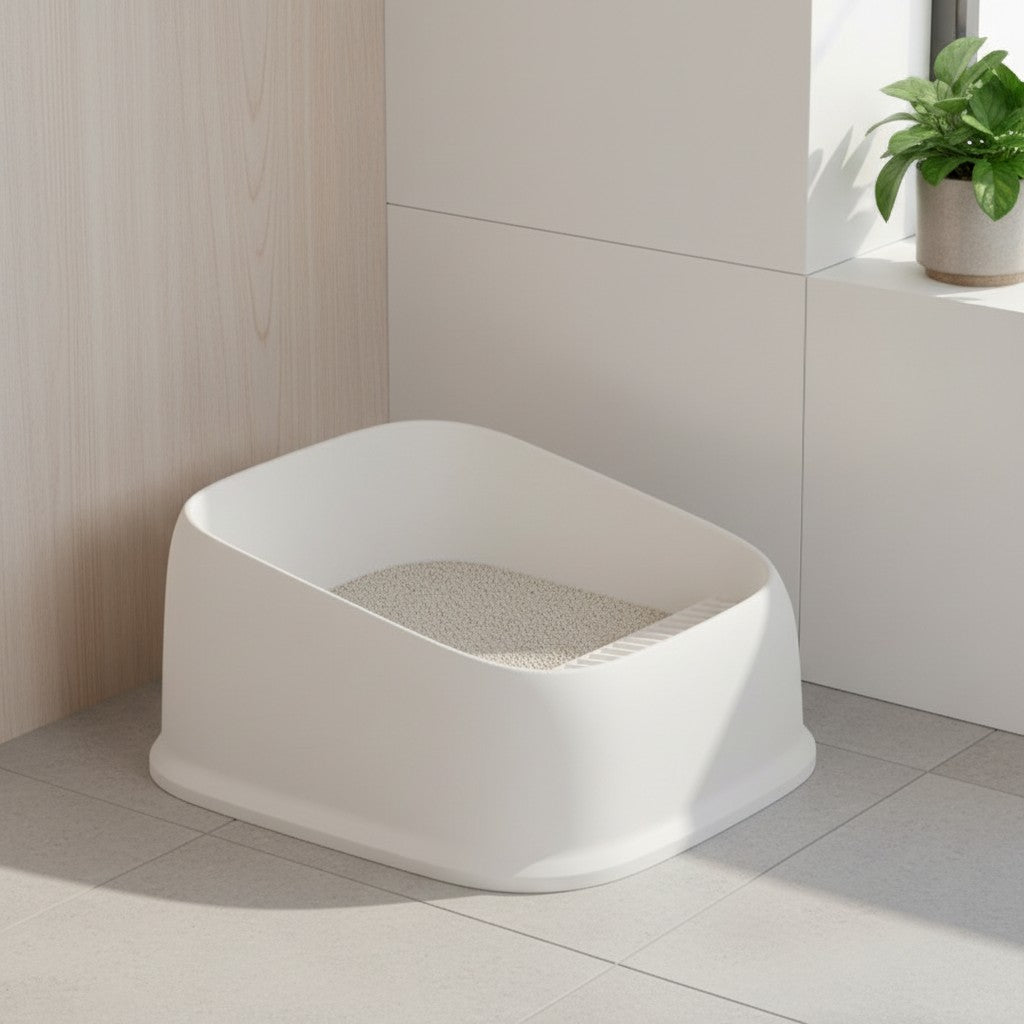 Latutu Sturdy XL Double-Layer Cat Litter Box, Spacious & Smooth surfaces fo Easy Clean